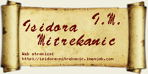 Isidora Mitrekanić vizit kartica